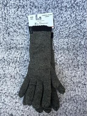 Ben Sherman Thermal Knit Gloves Grey M/L Plush Lined New